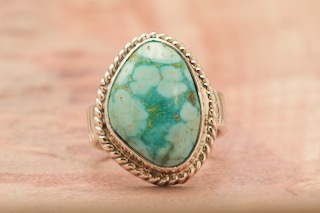 Genuine Kingman Turquoise Sterling Silver Ring